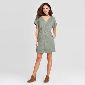 NWT Universal Thread Zipper Olive Green Dress